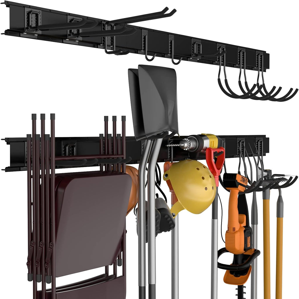 12 PCS Adjustable Steel Garage Storage Rack with 9 Wall Hooks and Hanger H648384