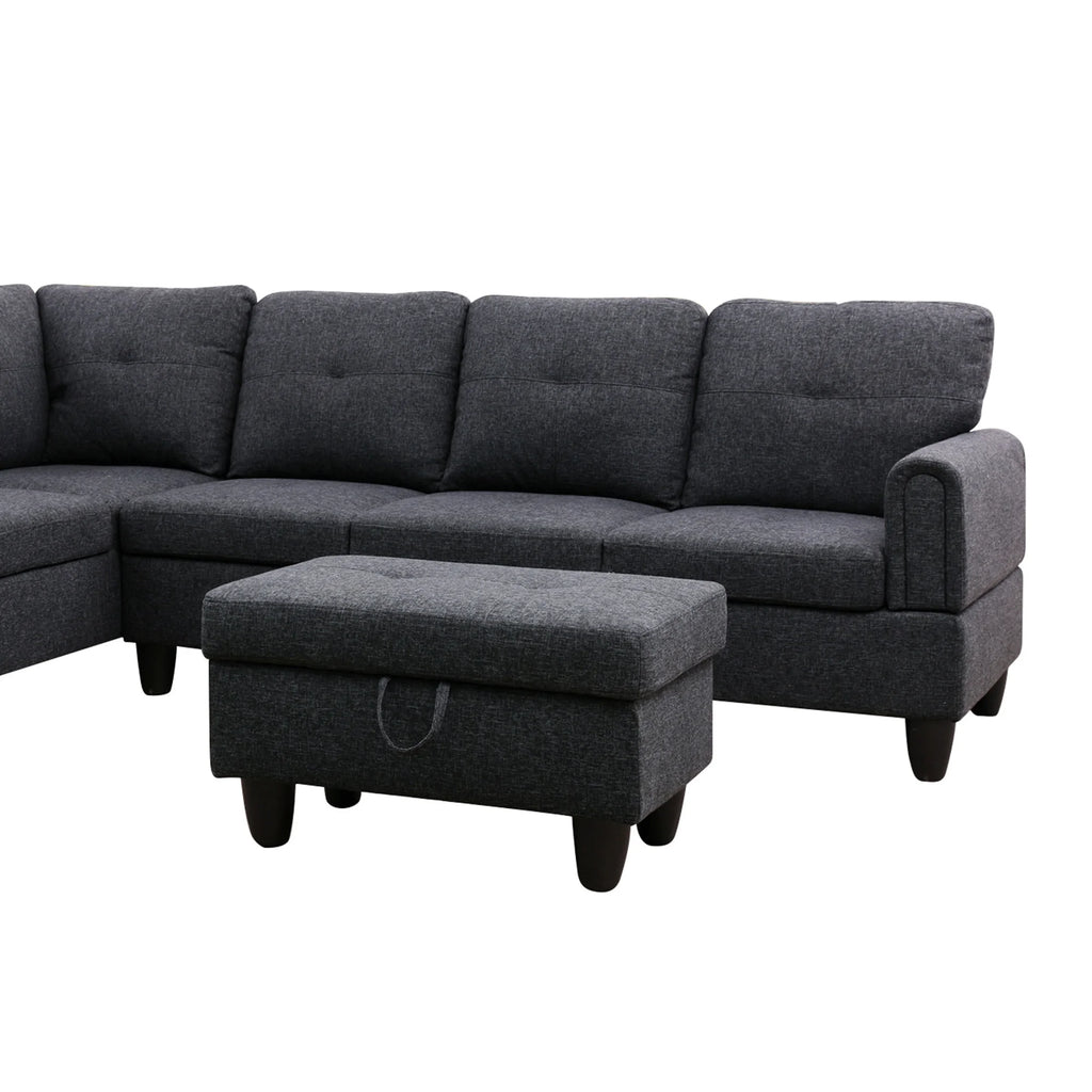 98" Sectional Sofa with Storage Ottoman and Chaise J496509