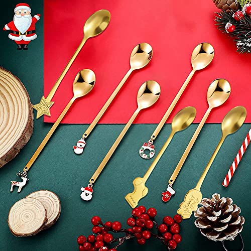10 Pieces Stainless Steel Christmas Spoons J3518