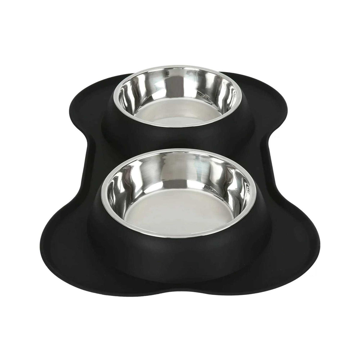 Double Dog Bowls with Bone Shaped Mat Diner Set X51388