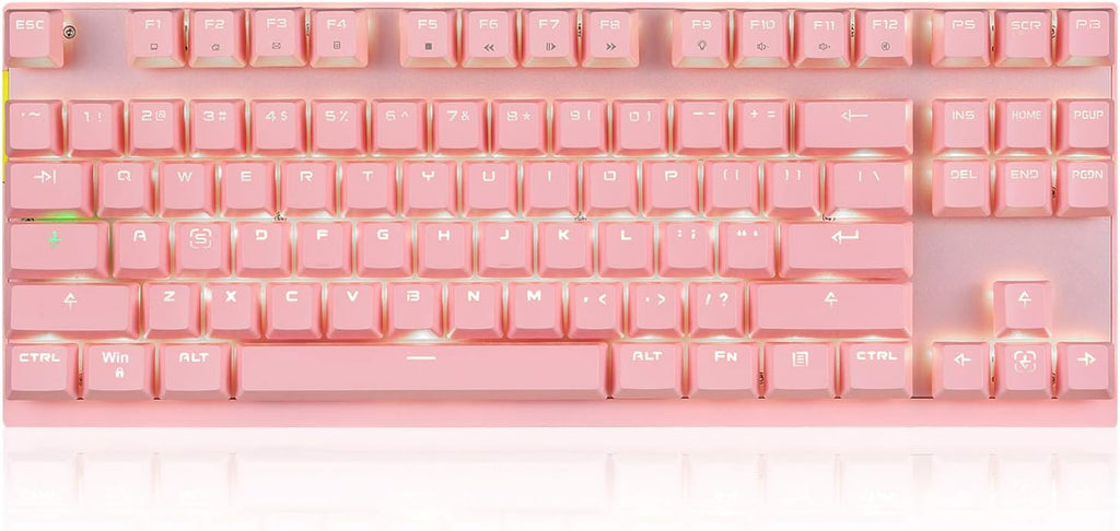 Pink 87 Keys RGB Backlit Mechanical Gaming Keyboard A9296