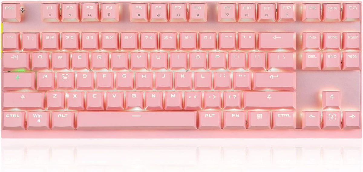 Pink 87 Keys RGB Backlit Mechanical Gaming Keyboard A9296