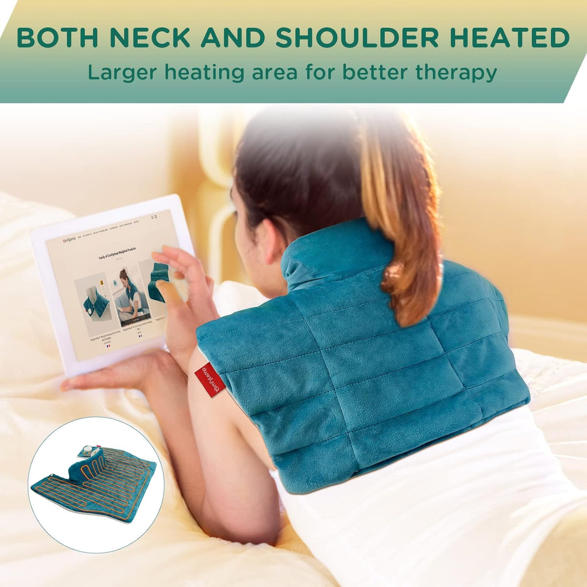 Heating Pad with Strap, 9 Heat Levels, 11 Auto-Off K854130