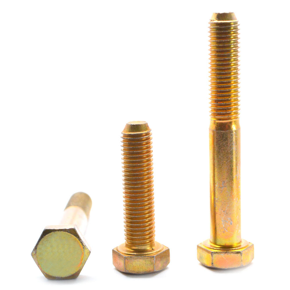 3/8x22-16 x 5 1/2x22 Grade 8 Hex Cap Screw Alloy Steel Yellow Zinc Plated Y936055
