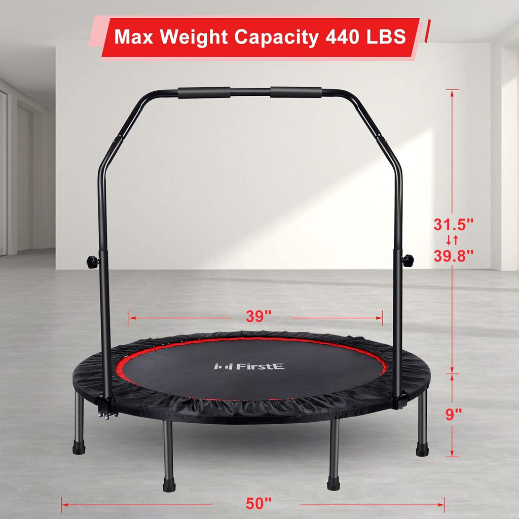 50" Foldable Fitness Trampoline with Adjustable Foam Handle H9359