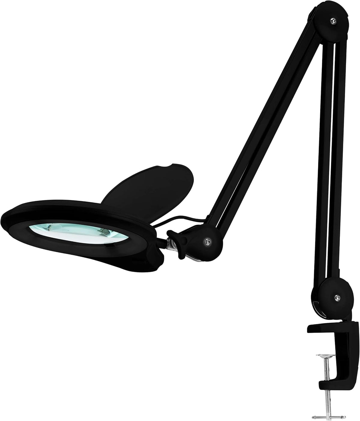 1,200 Lumens Dimmable LED Magnifying Lamp with Clamp, 5 Diopter with 20 Diopter, 5 Inches Lens, Gray G9322