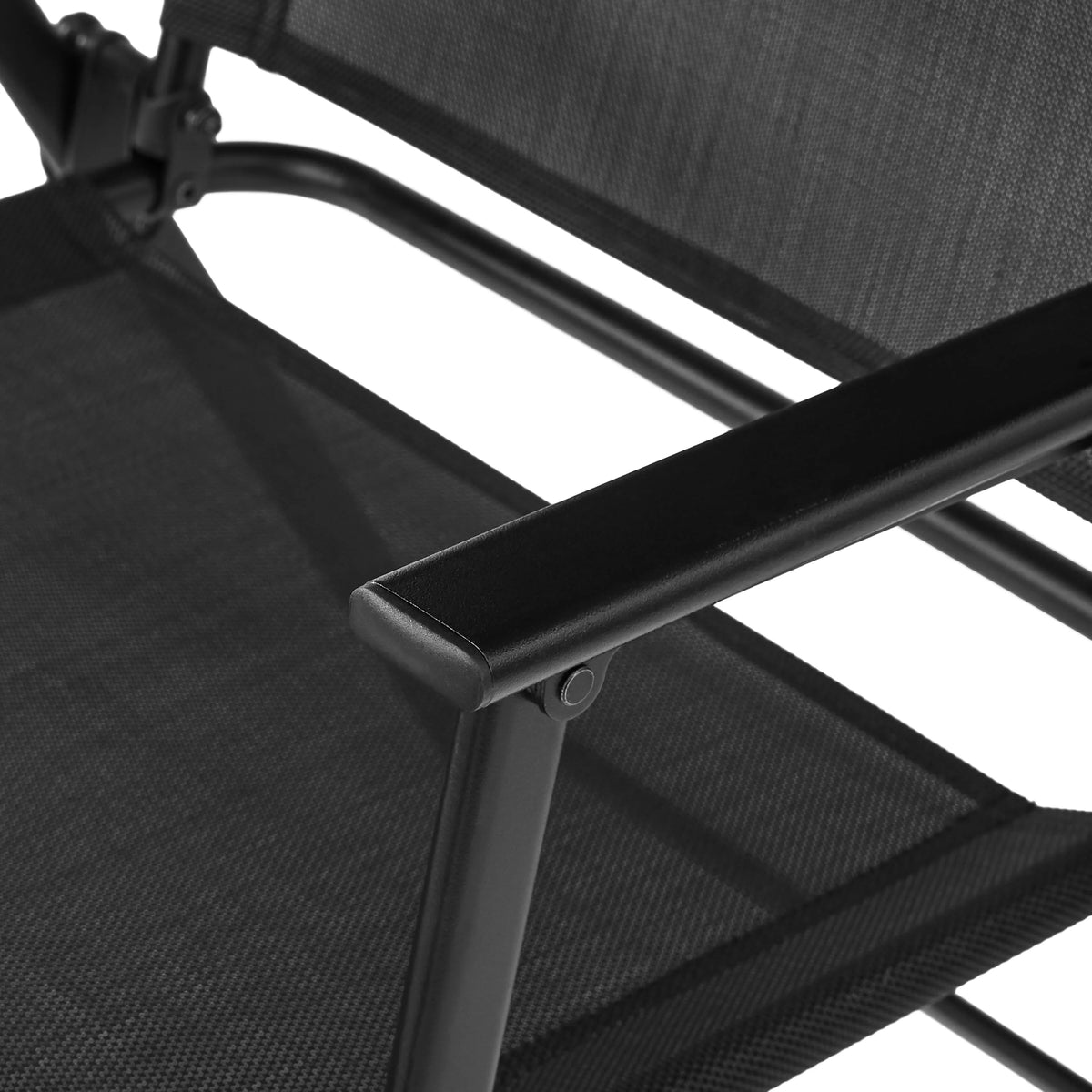 Steel and Sling Folding Outdoor Patio Armchair Set of 2, Teal X3004