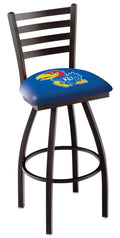 Blue Ladder Back Swivel Bar Stool Chair V25435