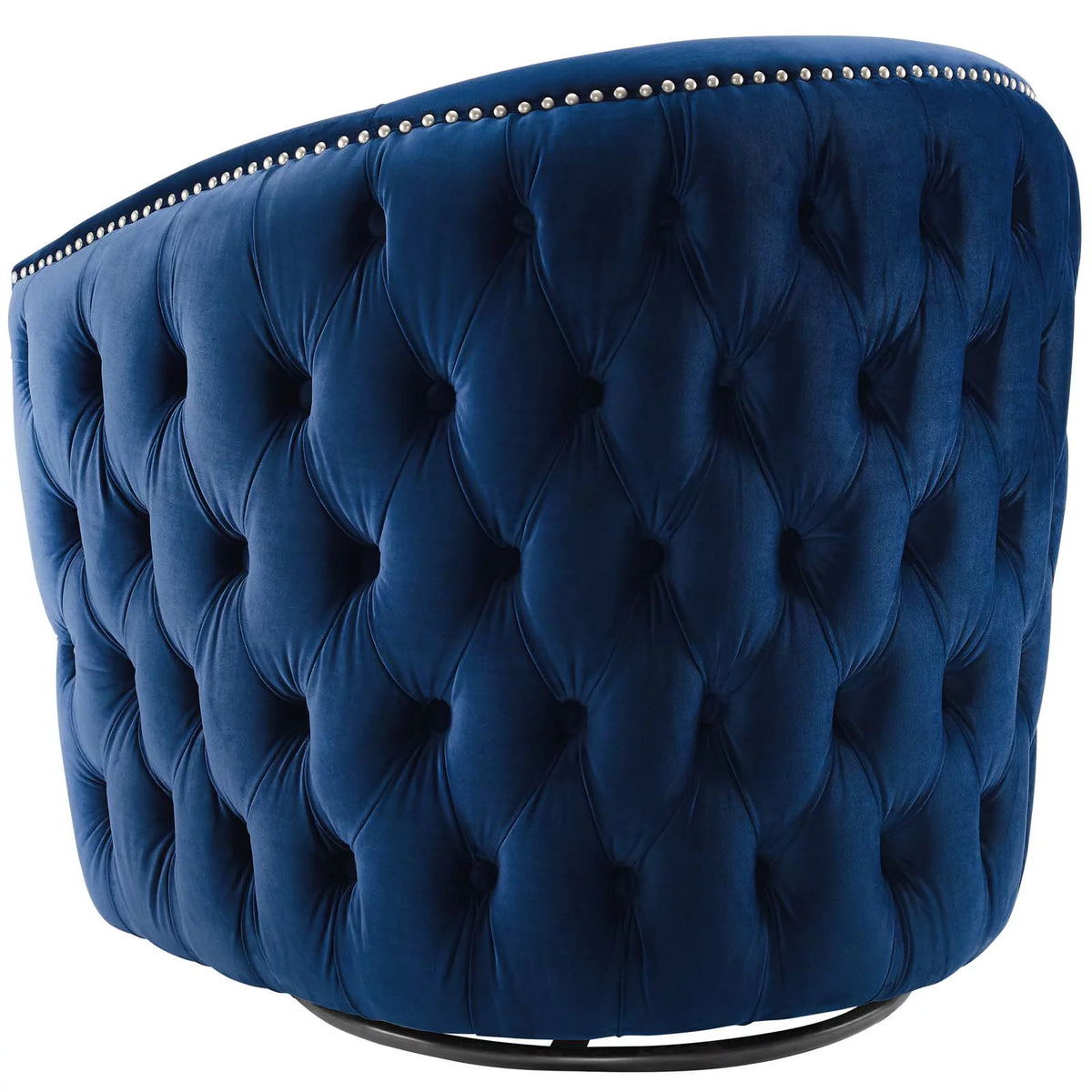 Navy Blue Velvet Accent Armchair Y380221