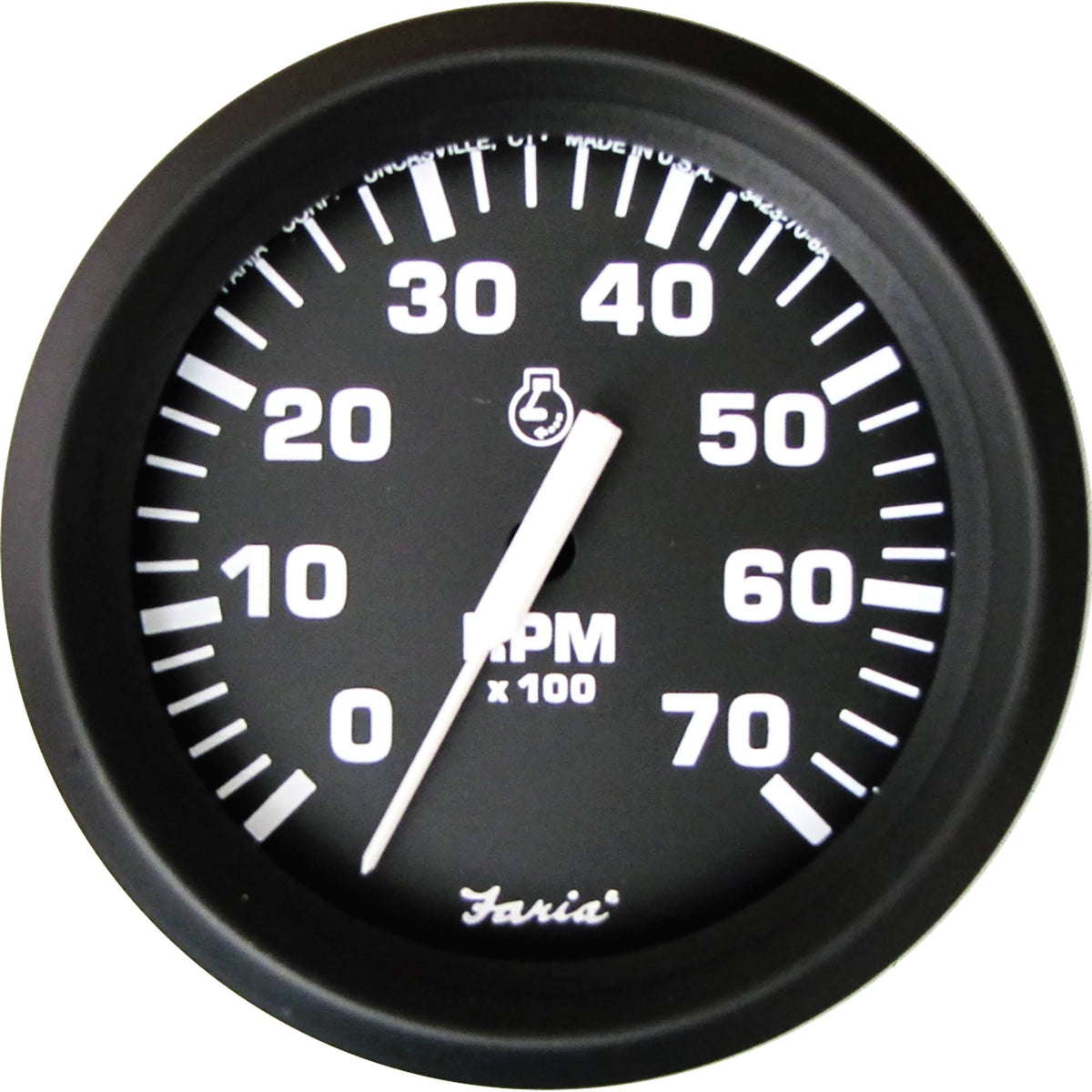 Black 4" Tachometer 7,000 RPM Gas P856025