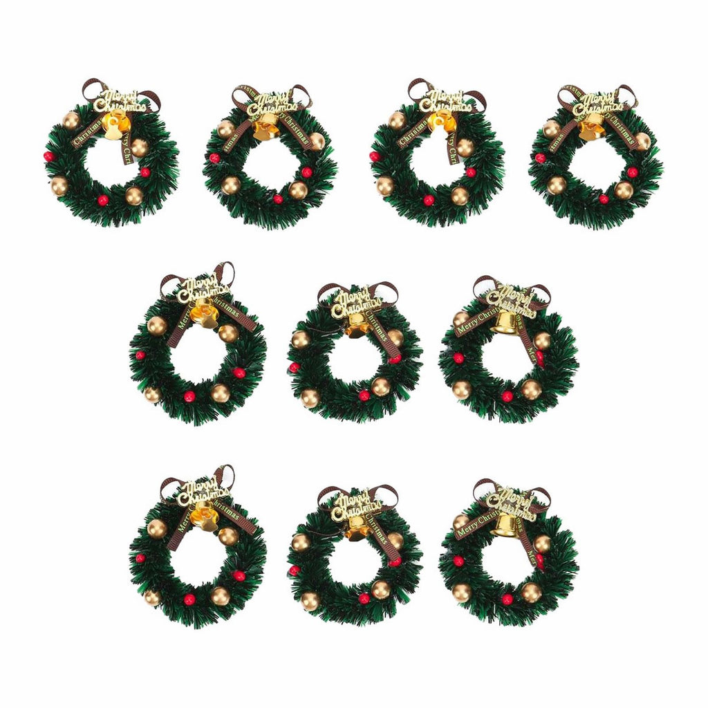 10Pcs Mini Wreaths Dollhouse Decorations P858