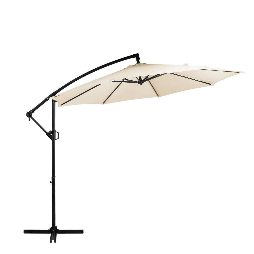Dark Gray Offset Cantilever Umbrella with Cross Base J328086