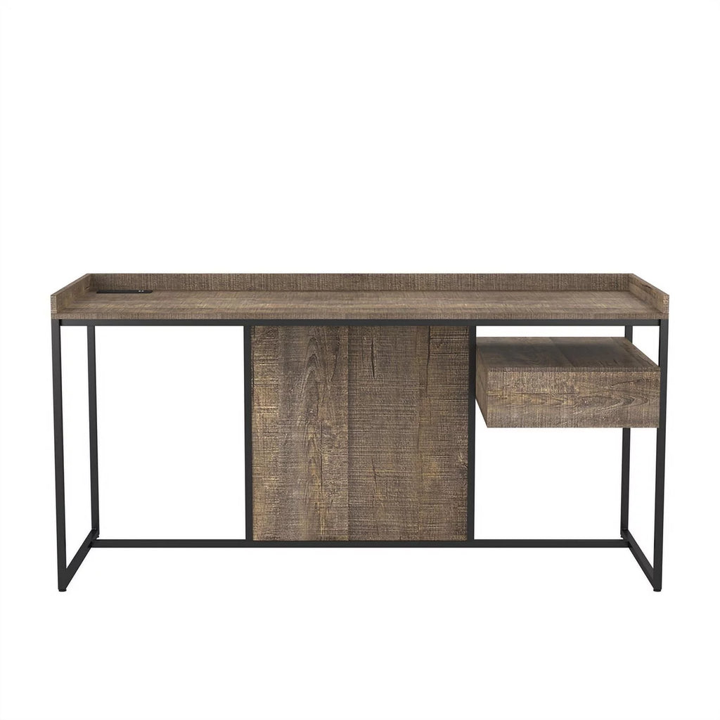 Oak Wood Writing Desk with USB Plug H27120