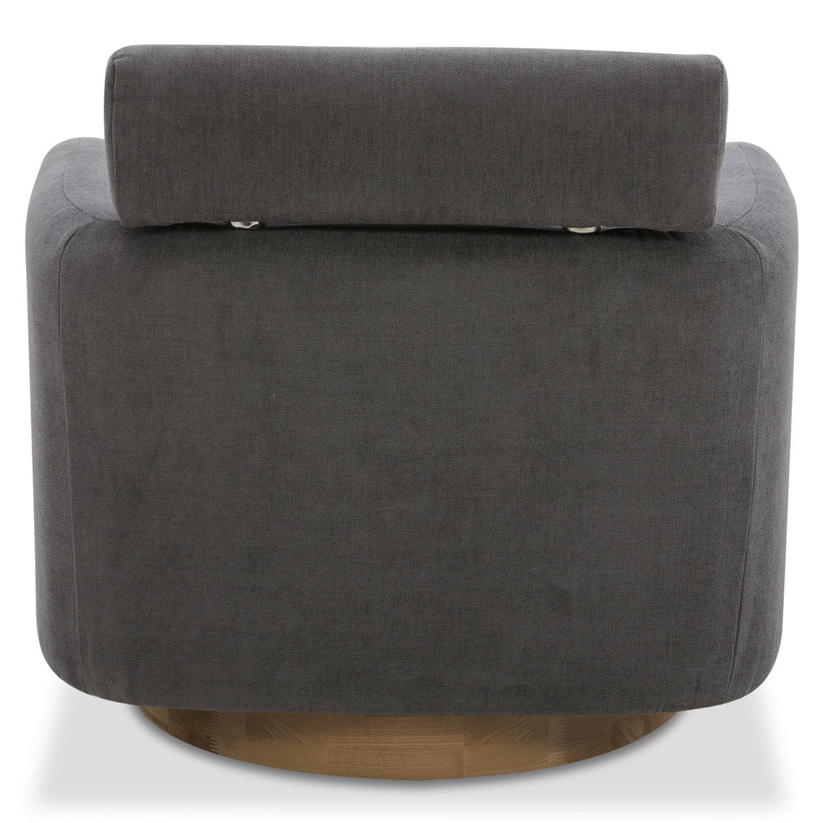 Dark Gray Fabric Swivel Accent Barrel Chairs with Adjustable Backrest D76125