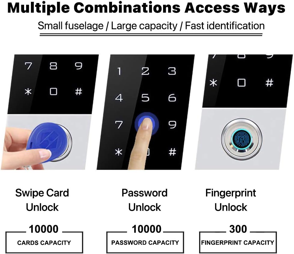 Zinc Alloy Metal Fingerprint Keypad Gate Opener Controller W6213