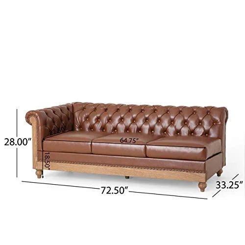 Cognac Brown Natural Sectional U33312
