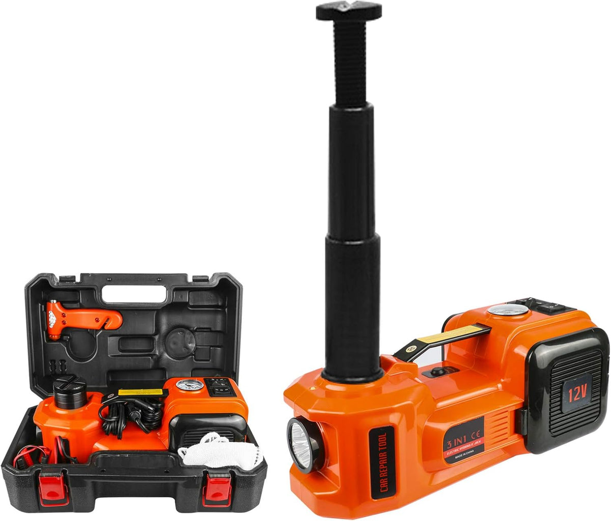 12V DC Electric Hydraulic Floor Jack 3 in 1 Set with Safe Hammer Car Repair Tool Kit R738823