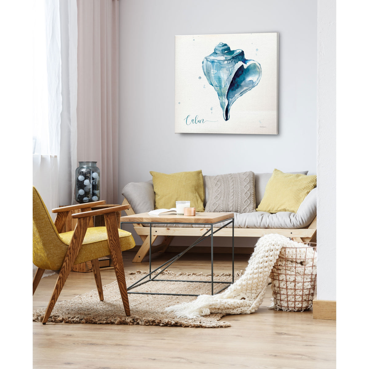 Blue Shell Calm Gallery Wrapped Canvas 10x10 H457