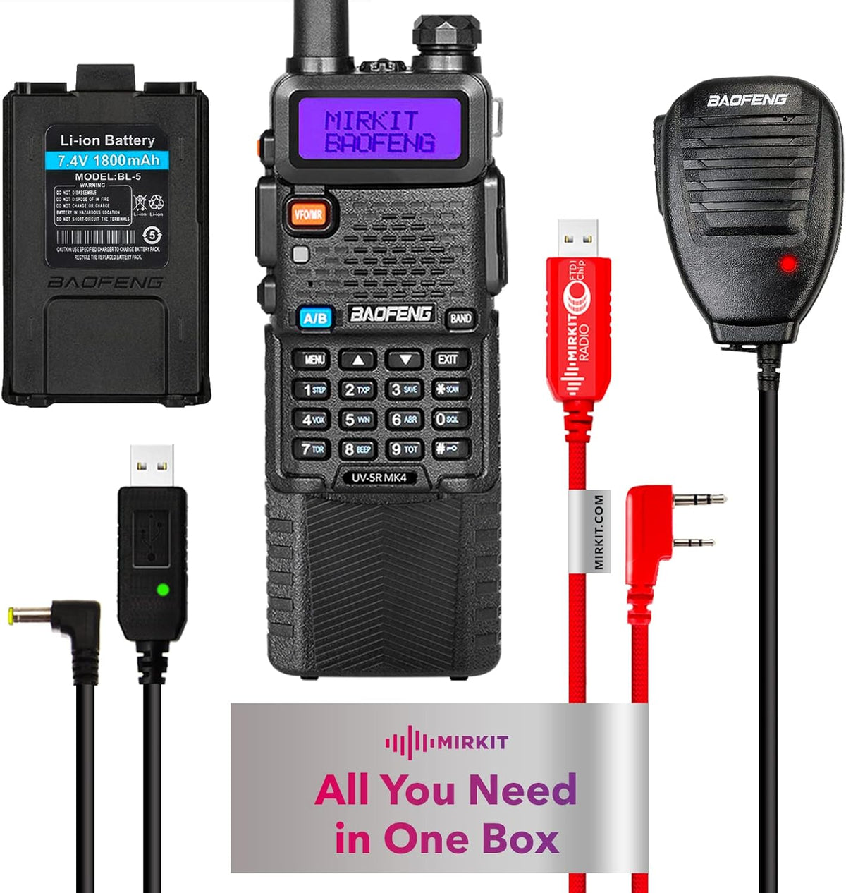 Handheld Ham Radio Starter Kit 8 Watt with 3800 mAh H51001
