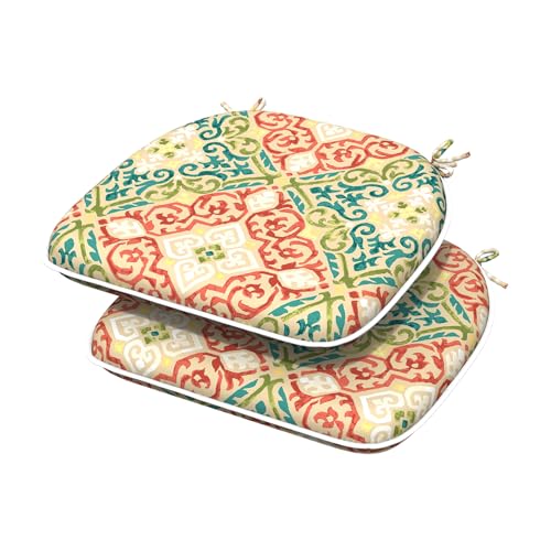 16x17 Inch Flower Blue Set of 4 Chair Cushions J9775