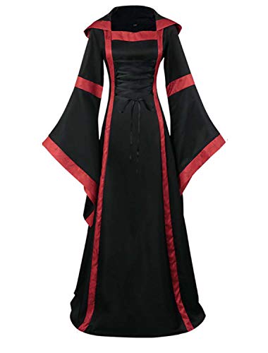 Victorian Witch Halloween Costume Hooded Gown Dress F56703