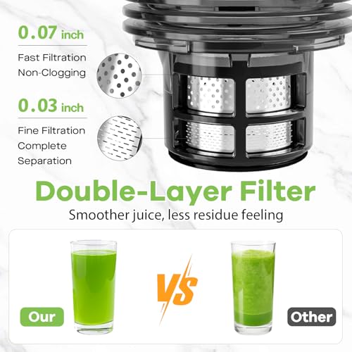 Cold Press Juicer 5.8" Wide Feed Chute 400W Slow Masticating Juicer L529