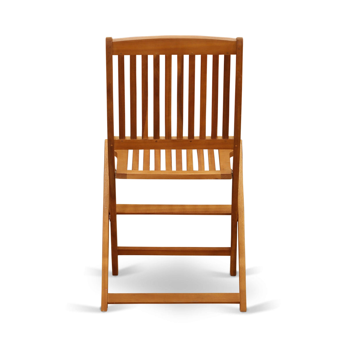 Solid Acacia Wooden Patio Folding Side Chair Set of Two I87948