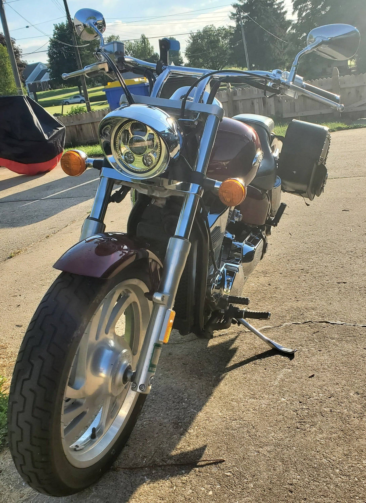 Blue LED Headlight for Honda VTX 1300 and 1800 with Bracket and Hardware H6735