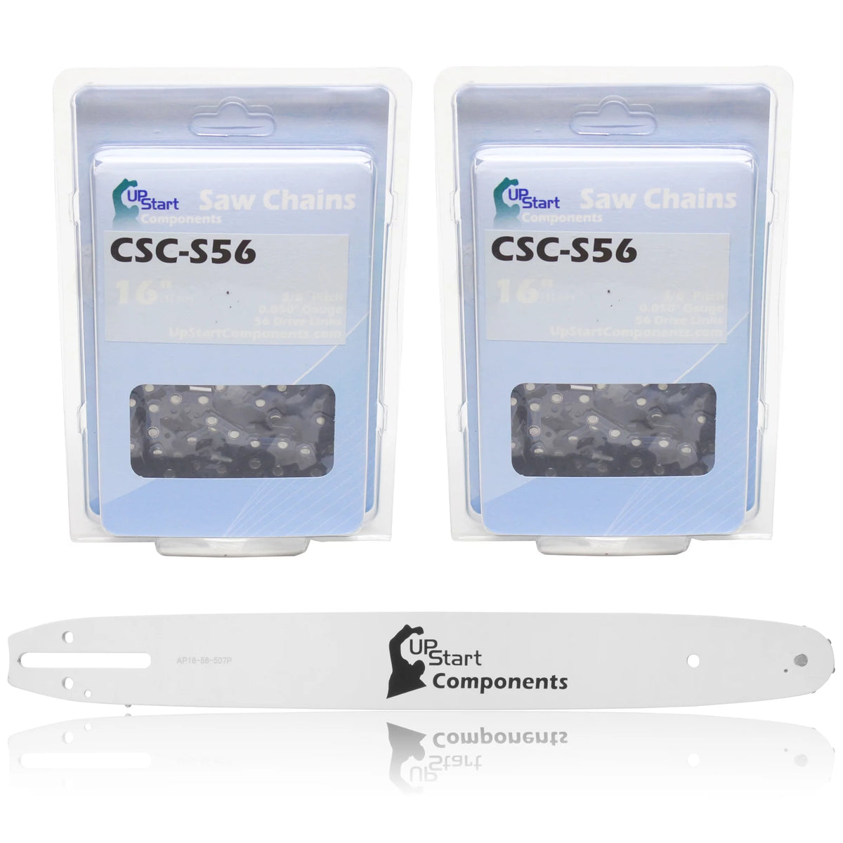 16" Single Rivet Bar and Semi Chisel Chain Combo, 3/8" Pitch, 0.050" Gauge, 56 Drive Links R364