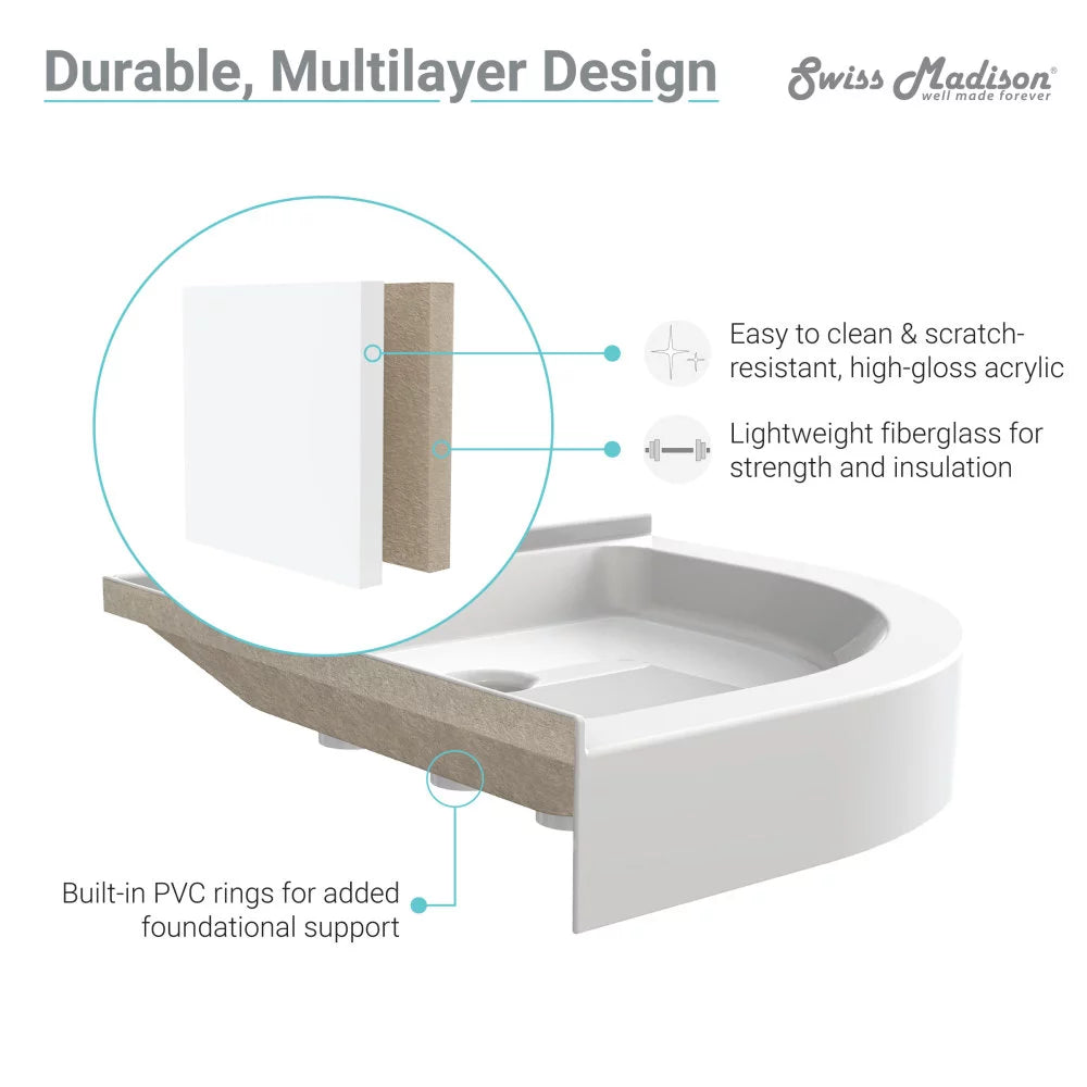 32 x 32 Acrylic White Neo-angle Shower Base N5965