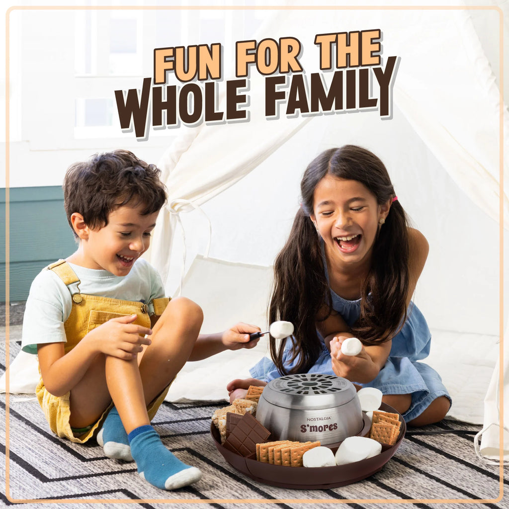Electric Stainless Steel S'mores Maker with 4 Compartment Trays and 4 Roasting Forks E576