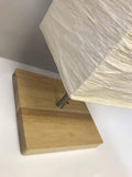 Table Lamp, 25 in., Natural Rubber Wood/Steel Accents U8062