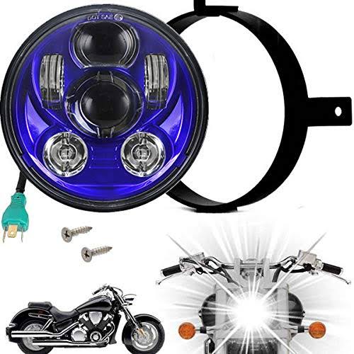Blue LED Headlight for Honda VTX 1300 and 1800 with Bracket and Hardware H6735