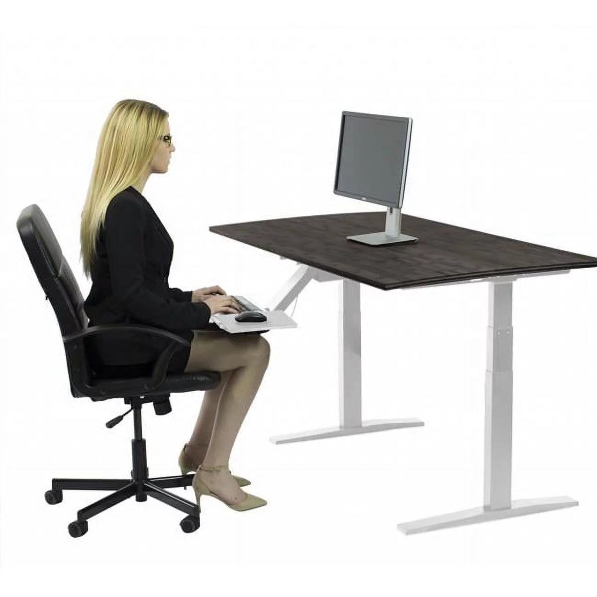 White 52 in. Adjustable Standing Desk A233596