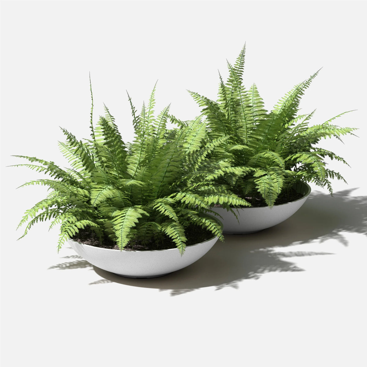 24" Plastic-Stone Planter 2-Pack White U741848