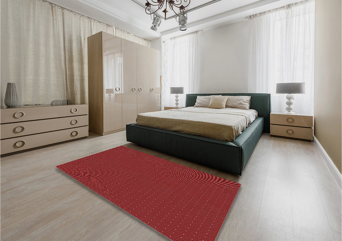 Machine Washable Red 5' x 8' Area Rugs X2404