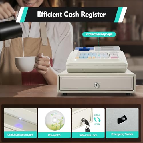 Black Grey Cash Register with Cash and Coin Drawer A51825