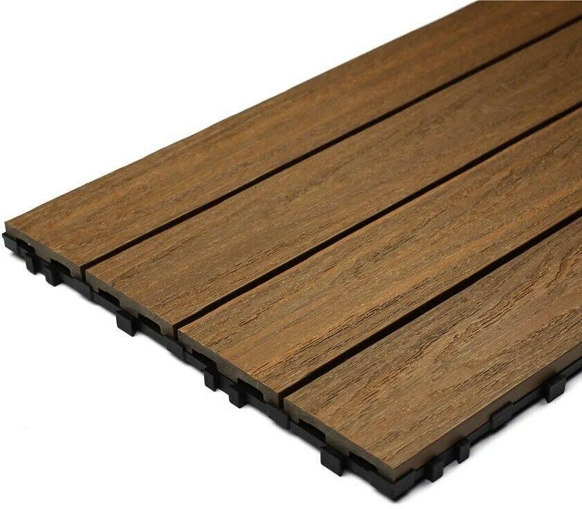 1 ft. x 3 ft. Composite Deck Tile in Peruvian Teak (15 Sq. ft. per Box) Z420929