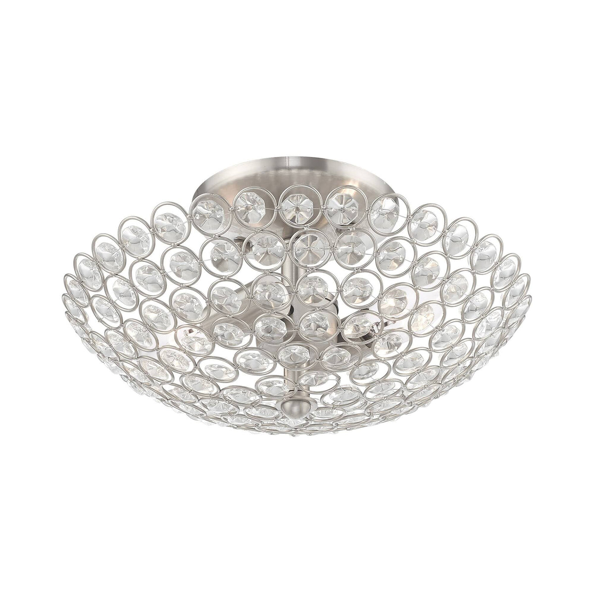 Brushed Nickel 2 Light Ceiling Mount J9498