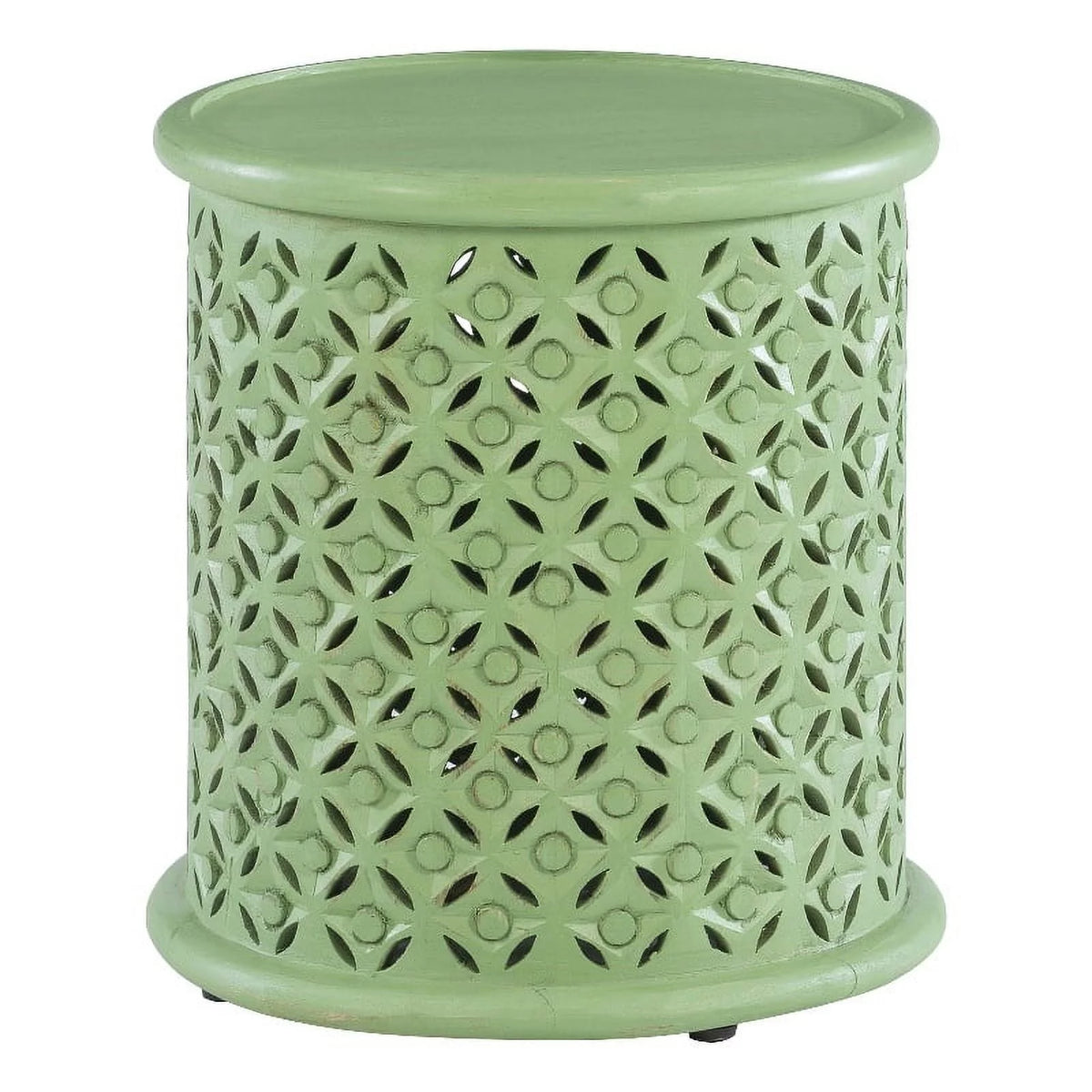 Green Wood Hand Carved Side Table X616241