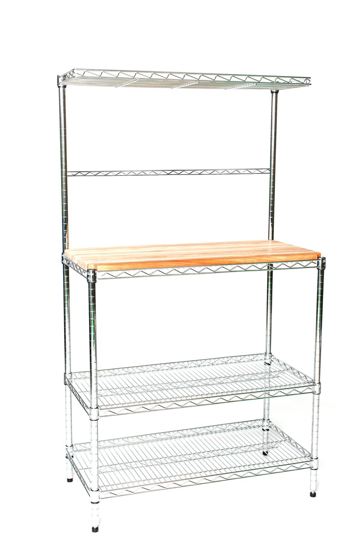 Chrome Bakers Rack with Butcher Block E495467