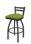 25x22 Low Back Swivel Counter Stool with Pewter and Kiwi Green Seat V331989
