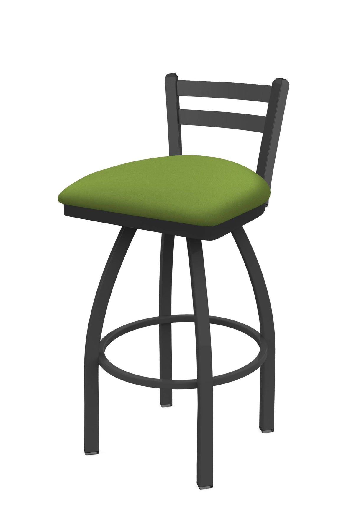25x22 Low Back Swivel Counter Stool with Pewter and Kiwi Green Seat V331989
