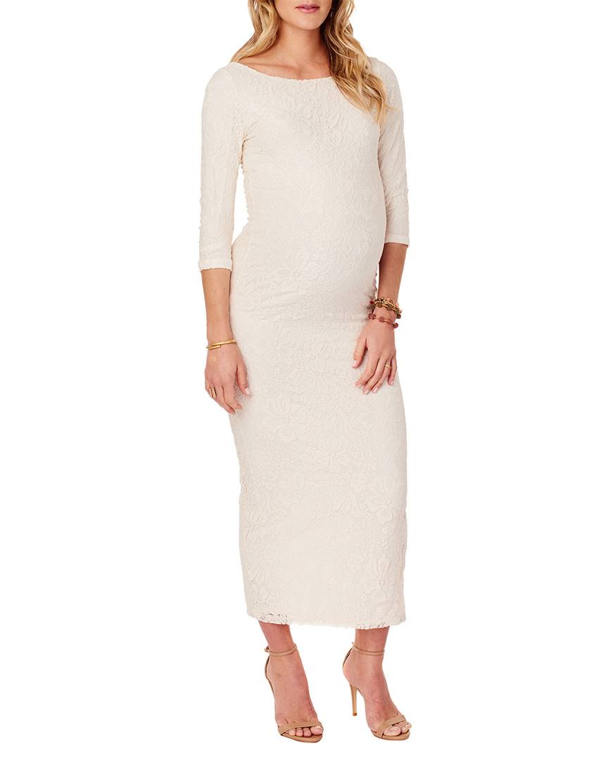 Ivory Lace Maternity Column Dress D6577
