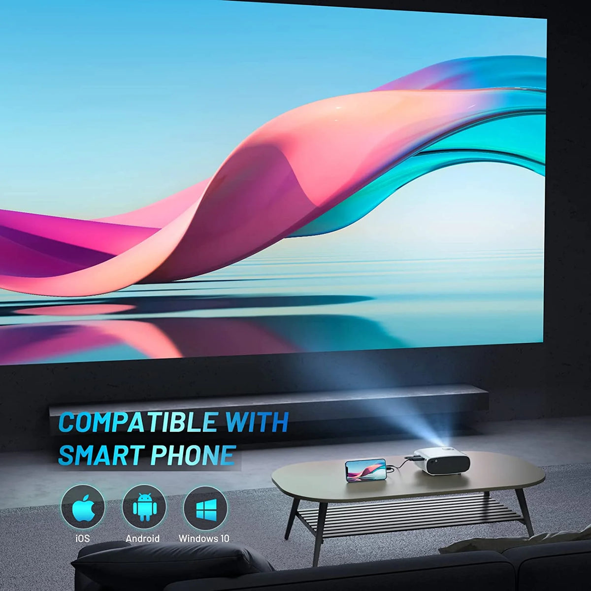 Mini Projector 1080P HD LED 200" Display P498