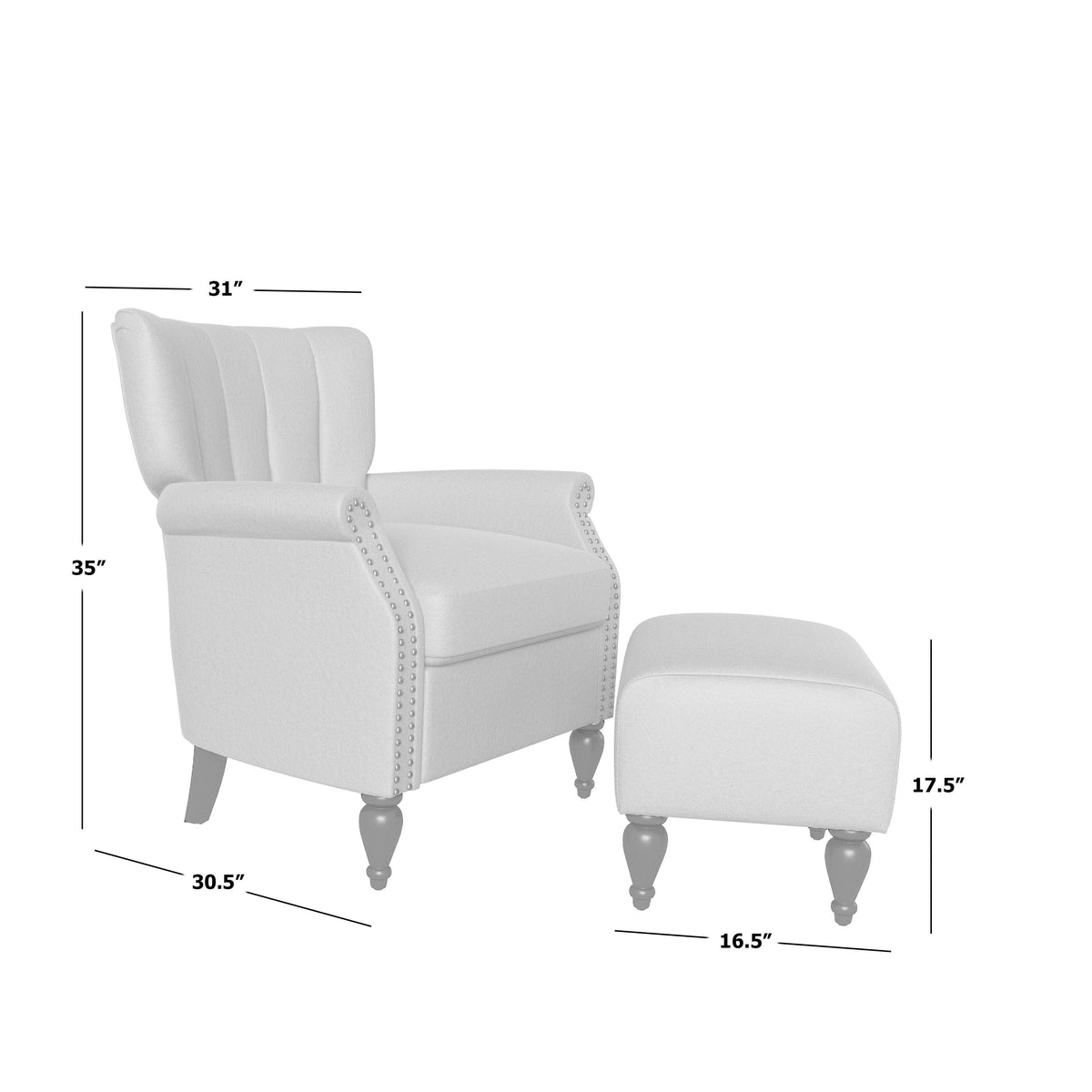 Botanical Velvet Arm Chair and Ottoman N638442
