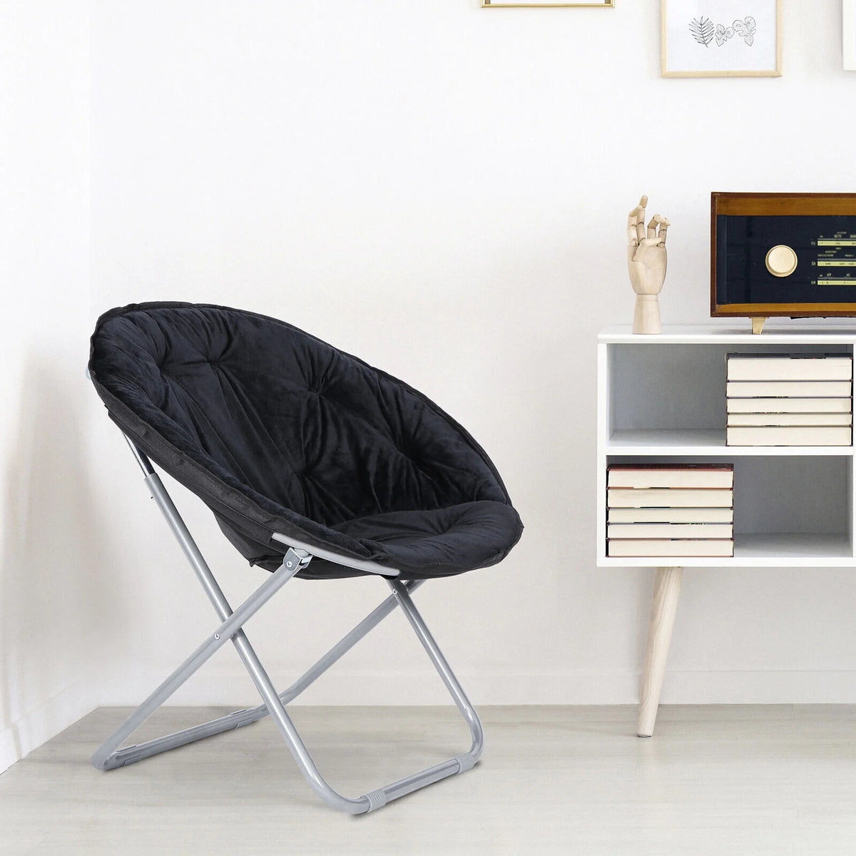 Set of 2 Black Folding Saucer Chair R833786