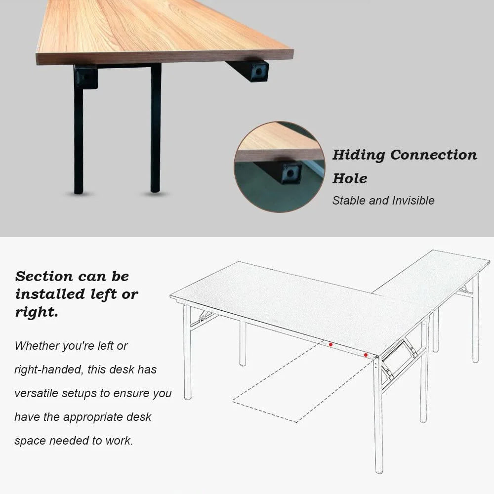 Black L-Shaped Corner Computer Desk S82436