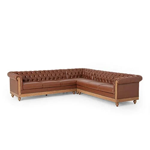 Cognac Brown Natural Sectional U33312
