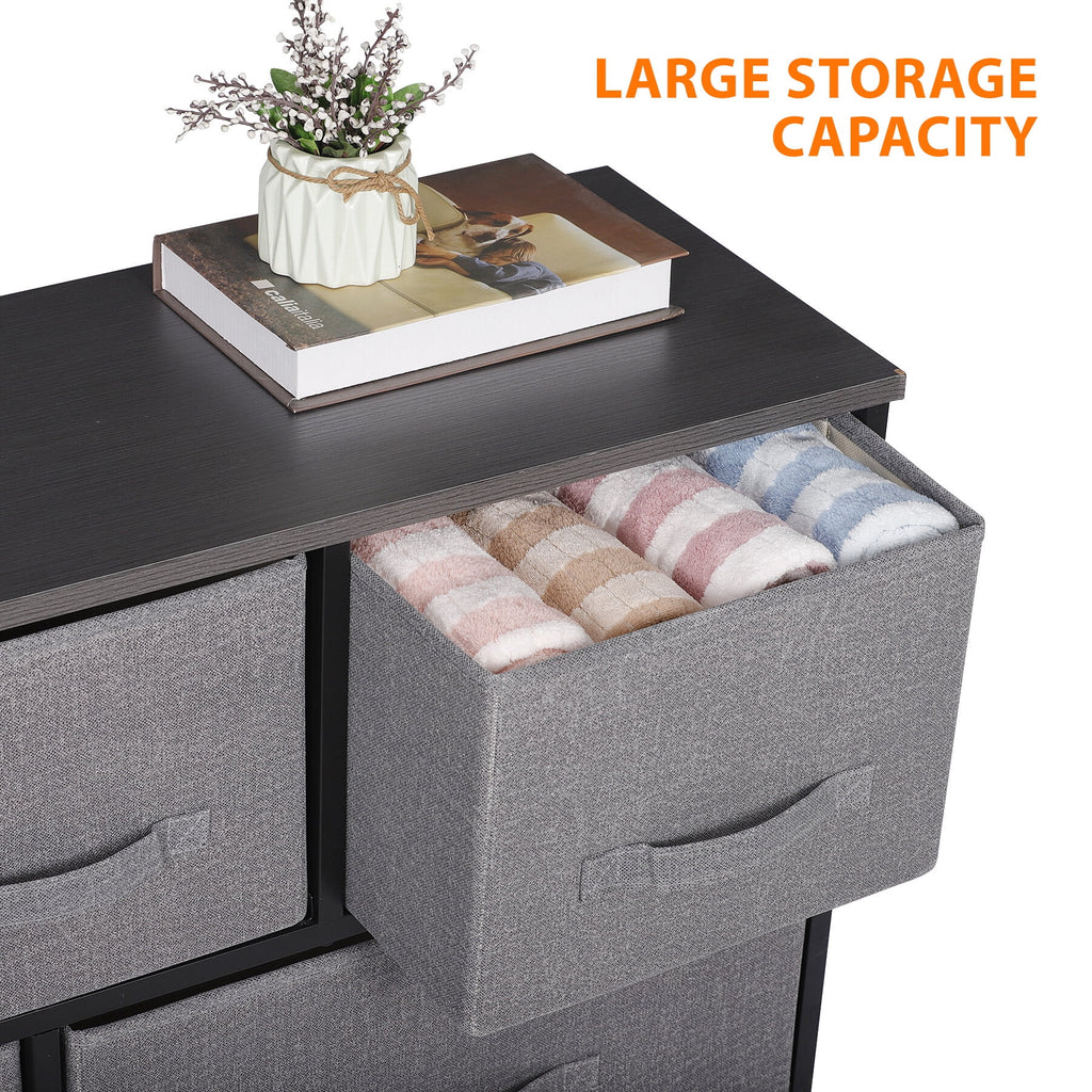 5 Drawers MDF Graphite Gray Dresser H5987